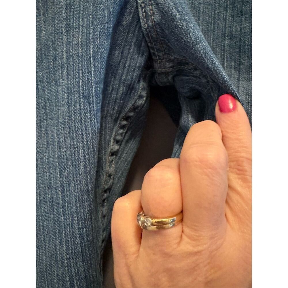Riders by Lee Women's Size 16 Blue Pinstripe Straight Jeans - Picture 5 of 11